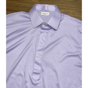 Collars & Co Mens Lavender Purple Dress Collar Polo Shirt Sz L